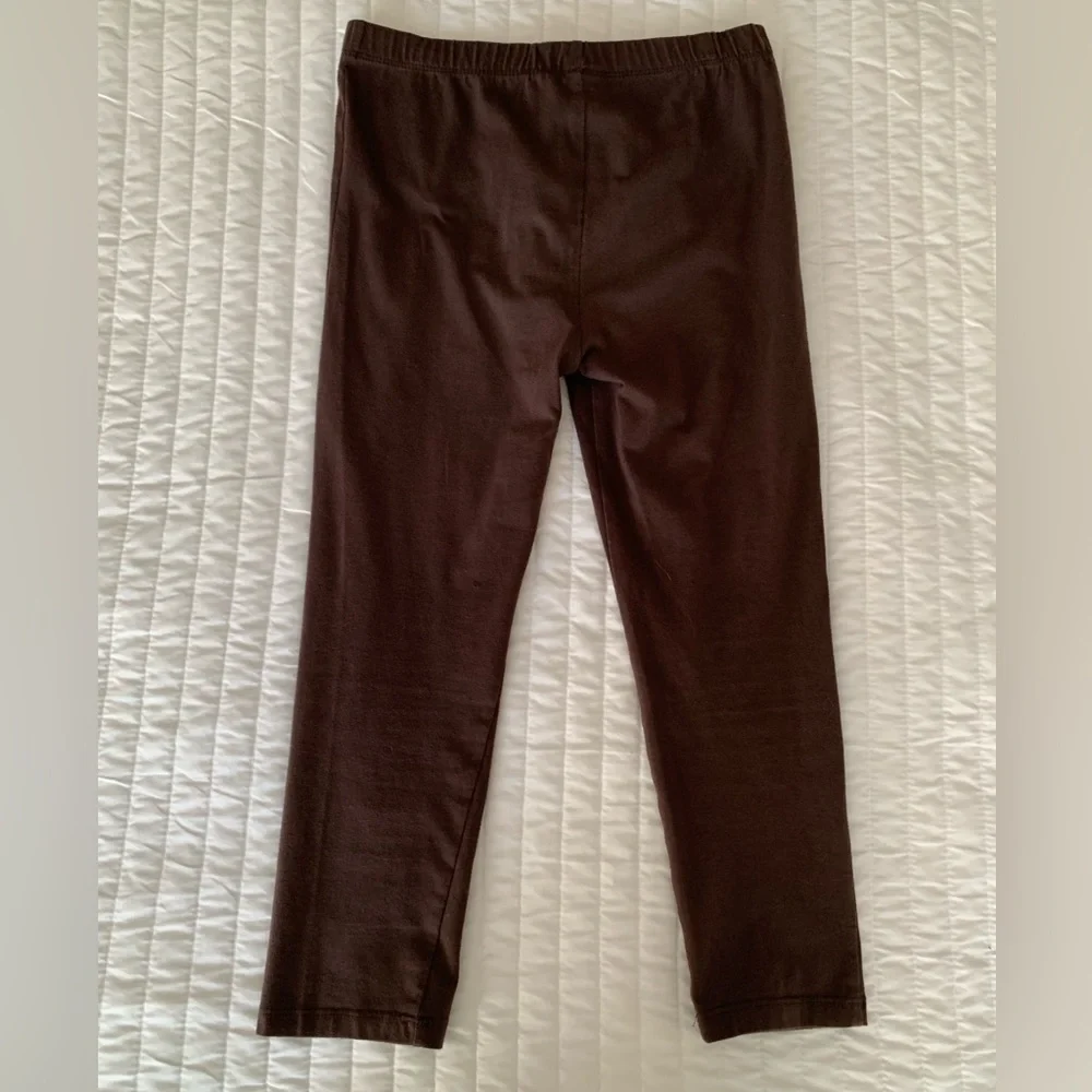 One Step Ahead Set Girls M (10-12) Pink Brown Top Leggings Geometric Tie Back